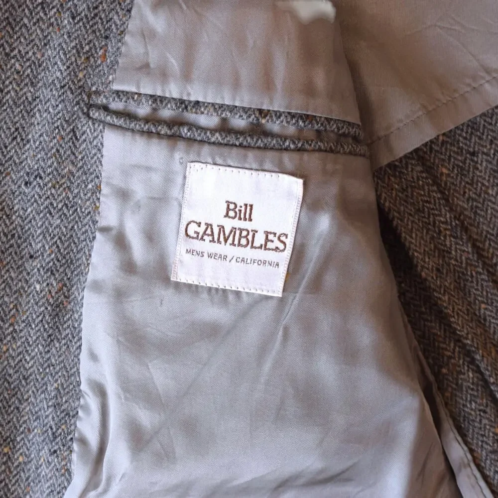 Vintage Tweed Elbow Patch Sport Coat Blazer 42R Dark Academia